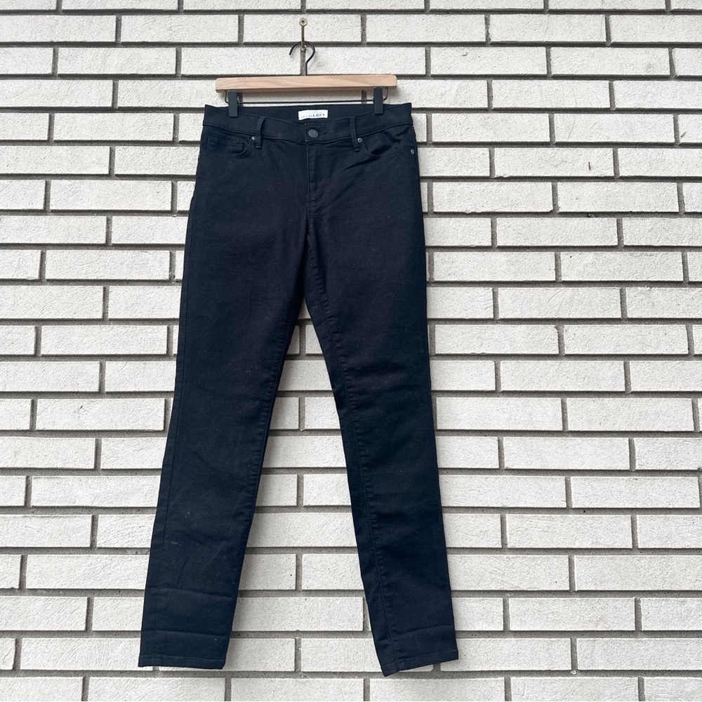 NWT LOFT Modern Skinny Black Jeans 29/8 Stretch Cotton Blend Slim Leg Classic